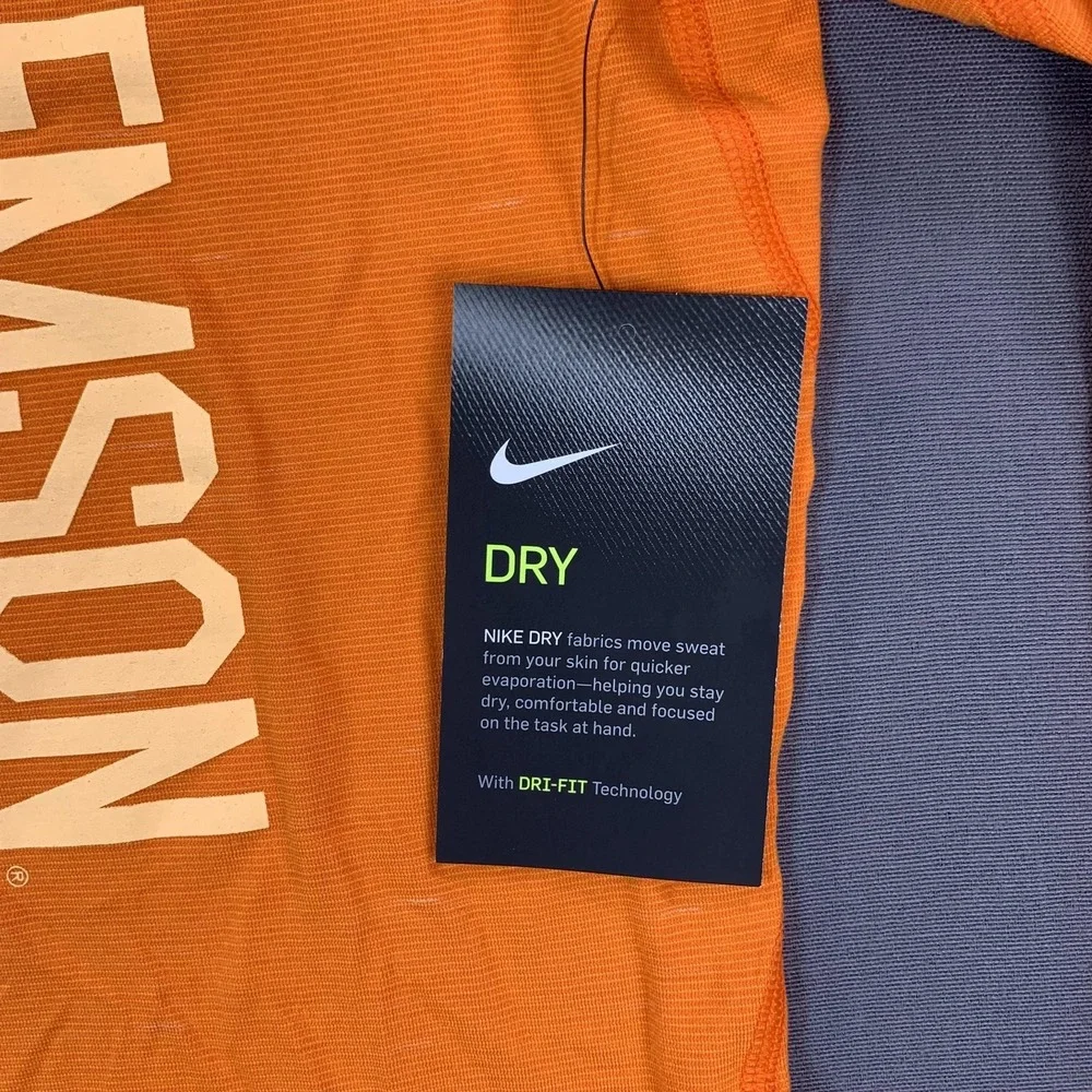 NEW Clemson Tigers Shirt Women S Orange NCAA Football Nike Dri Fit 1/4 Zip STAIN